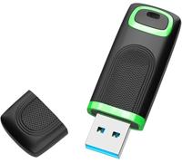 KEXIN USB Stick 64 GB 3.0, USB 3.0 Stick with Cap USB Memory Stick 64 GB USB Flash Drive USB Flash Drive for PC Laptop Tablet TV Car Black Green