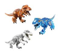 Kexinmierxi 3Pcs Dinosaur Figures, DIY Dinosaur Toys Building Set, Model Toy with Movable Jaw, Dinosaurs Action Figures for Adults Kids to Build Dinosaurs Figures