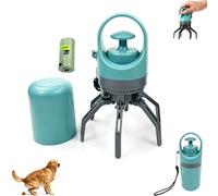 Kexinmierxi Portable No Touch Poop Scooper, Pooper Scooper, Dog Pooper Scooper, Six-Claw Pet Waste Pick Up Tool with Long Handle and Bag Dispenser, Portable Dog Poop Grabber for Easy Cleanup on Walks