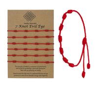 Kexitanlina 6 PCS Red String Bracelet Lucky 7 Knot Thread Bracelet
