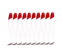 Kexpery 10pcs Artificial Worm Swimbait 5.5/6.3/7cm Head Red Body White T-Tail Bait PVC Flying T Tail Fishing Lure for Trout Bar (7cm)