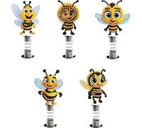 Kexpery 5Pcs Bee Car Dashboard Shake Head Doll Spring Stand TF02