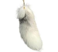 Kexpery Fluffy Fox Tail Keychain, Fox Tail Cute Animal Tail Keychain for Bags Charm Cosplay Costume, A., 35-40 cm