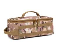 Kexpery Gas Storage Bag Oxford Cloth Double Zippers Large Capacity Camping Cookware Organizer with Handle for Camping Hiking Travel (Camouflage)
