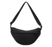 Kexpery half-moon shaped shoulder bag for women elegant half-moon shaped shoulder bag with adjustable strap solid color handbag for daily use a, Black, 7.48x5.12x1.97inch