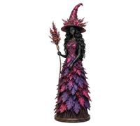 Kexpery Halloween Witch Figurine Resin Enchanted Autumn Harvest (F)