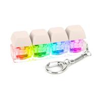 Kexpery Keyboard Keychain 4 Keys Keyboard Decompression Toys with LED Light Keyboard Toy DIY Keyboard Toy for Adult to Relieve Stress Spend Time (Light Yellow)