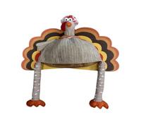 Kexpery Polyester Turkey Headwear Set Thanksgiving Holiday Party Hat Adults | Novelty Funny Costume Accessory Tail Knit Scarf Floral Cap One Size Festive Party Dress Up