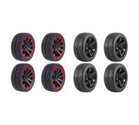 Kexpery Set of 4 RC1/10 universal tires for radio-controlled cars with M4 nuts and all-terrain tires to wear