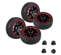 Kexpery Set of 4 RC1/10 universal tires for radio-controlled cars with M4 nuts and all-terrain tires to wear