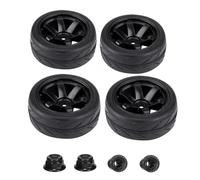 Kexpery Set of 4 RC1/10 universal tires for radio-controlled cars with M4 nuts and all-terrain tires to wear
