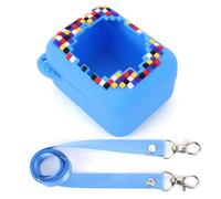 Kexpery Shockproof Silicone Case with Stand Protector Anti-Fall Soft Washable Cover with Lanyard for Bitzee Digital Pet Interactive Virtual Toy (Blue)
