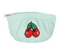 Kexpery Small Cherry Embroidery Makeup Bag Makeup Bag Zipper Makeup Bag Women Makeup Bag Women Essential, green, Utility