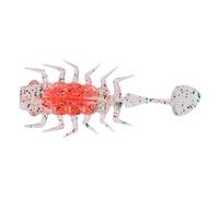 Kexpery Small T Tail Fishing Lure with Sequins Soft Fishing Lure PVC TPR Artificial Floating Bait T-Tail Fishing Accessories (Orange)
