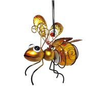 Kexpery Solar Powered Hanging Bug Light Metal Hanging Flying Insects Lamp Garden Bug Light Ornament for Backyard Balcony Porch (A)