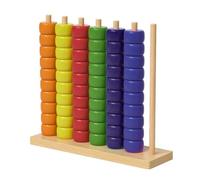 Kexpery Wooden Color Bead Sequencing Toy Quick Puzzle Game for 2 Players Stack Ring Storage Challenge for Family