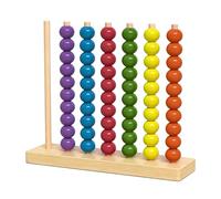 Kexpery Wooden Color Bead Sequencing Toy Quick Puzzle Game for 2 Players Stack Ring Storage Challenge for Family