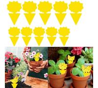 Kexpery Yellow Sticky Traps Fly Paper 10pcs Fly Trap Non-Toxic Dual-Sided Yellow Sticky Fly Spray Bug Pest Insect Catcher Killer for Houseplant for Mosquito & Flying Insects