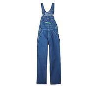 Key Apparel Men's Enzyme Washed Zip Fly Denim Bib Overalls, Indigo Blue, 34W x 32L