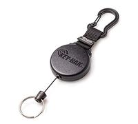 KEY-BAK 0488-603 SECURIT XD Retractable Key Holder, 28" Kevlar Cord, 20 oz. Retraction, Durable Polycarbonate Case, Zinc Alloy Carabiner, Split Ring, Black