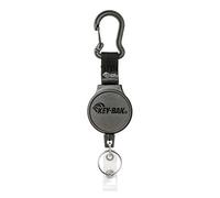 Key-BAK MID6-Duo Heavy Duty Badge Reel and Keychain That Holds 10 Keys, Carabiner, Black, Medium (0006-0824), Black, Medium