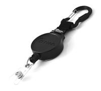 KEY-BAK MID6 Retractable Carabiner I.D. Badge Holder with 36" Retractable Cord, 6 oz. Retraction, Steel Carabiner, Black, Model Number: 0006-015