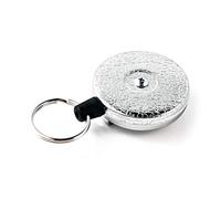 KEY-BAK Original SD Retractable Key Holder, 36" Retractable Cord, Chrome Front, Steel Belt Loop, 13 oz. Retraction, Split Ring