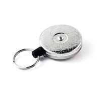 KEY-BAK Original SD Retractable Keychain, 36" Retractable Cord, Chrome Front, Steel Belt Clip, 13 oz. Retraction, Split Ring