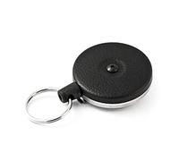 KEY-BAK Original SD Retractable Keychain with a 36" Retractable Cord, Black Front, Steel Belt Clip, 13 oz. Retraction, Split Ring