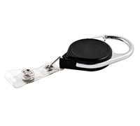 KEY-BAK Retract-A-Badge Carabiner 5-Pack Twist-Free Retractable Badge Holder with 36" Cord and Black Reel