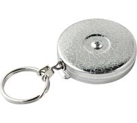 KEY-BAK Self Retracting Key Reel 24" Stainless Chain Chrome Case Belt Clip