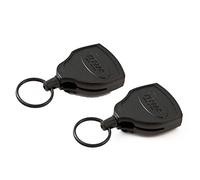 Key-Bak Super 48 Locking Professional Heavy Duty Self Retracting Key Reel with Retractable Kevlar Cord, 48" Black (2 Pack) Heavy Duty (48"/8oz) [Pack of 2]