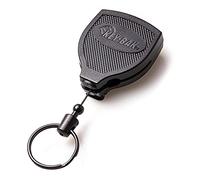 KEY-BAK SUPER48 PLUS HD 8oz. Ambidextrous Retractable Keychain with a 48" Retractable Cord and Locking Steel Belt Clip, Black (0S48-8474)