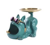 Key Bowl - Resin | Bulldog Statue, Cute Desk Organizer for Entryway, Dining Room, Kitchen, Living Room Decor, Counter for Home, Gift, Friends, Family, Theme