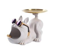 Key Bowl - Resin | Bulldog Statue, Cute Desk Organizer for Entryway, Dining Room, Kitchen, Living Room Decor, Counter for Home, Gift, Friends, Family, Theme
