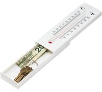 Key Box, Faux Thermometer Hiding Storage Wall-Mounted Secret Compartment Secret Hiding Safe Lock Box Safe Stash Thermometer with Stash Pocket for Keys