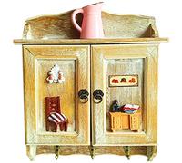 key box, Key Box Wall Mount Decorative American Retro Style Wall-mounted Cabinet, Unique Exterior Decoration Storage Rack(Natural Color D)