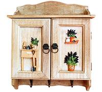 key box, Key Box Wall Mount Decorative American Retro Style Wall-mounted Cabinet, Unique Exterior Decoration Storage Rack(Natural Color a)