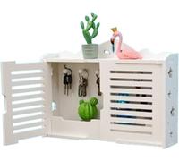 key box, Key Box Wall Mount Simple Modern Style Cabinet, Shutters/double Blessing Windows Appearance Optional Management(White a,6 keys)