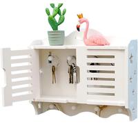 key box, Key Box Wall Mount Simple Modern Style Cabinet, Shutters/double Blessing Windows Appearance Optional Management(White a,4 keys)