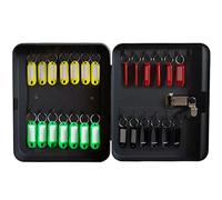 key box, Key Box With Combination Lock 5 Kinds Of Capacity Optional Cabinet, Wall-mounted Real Estate Car Storage Management(Black with Label,28 keys)