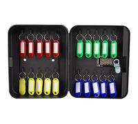 key box, Key Box With Combination Lock 5 Kinds Of Capacity Optional Cabinet, Wall-mounted Real Estate Car Storage Management(Black with Label,20 keys)