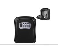 Key Box, Key Safe Wall Mounted, 4 Digit Combination Key Lock Box Outdoor, Weatherproof Lockbox to Share and Secure Keys for AirBnB Home Garage Office, Spare Key Storage, Grey (Balck)