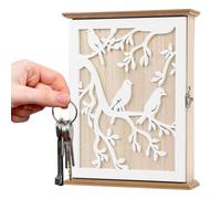 Key Box | Vintage Carving with 6 Hooks,Rustic Key Hanger Wall Organizer Box | for Jewelry Small Items Birthday Holiday Housewarming Hallway Front Door