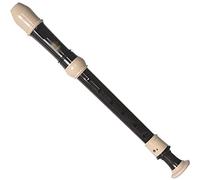 Key C Resin Flute Instrument For Beginners And Adults, Arched Blow Mouth, 8-hole German-style Soprano Recorder, Cleaning Stick + Storage Bag(Black,German style)