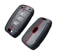 Key Card Case Silicone Car Key Case Cover For Hyundai I30 I40 I35 Ix35 For Tucson For Kona For Solarium For Celesta For Solaris For Sonata For Accent Key Shell(Redline 1 unit)