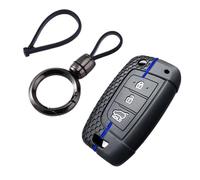 Key Card Case Silicone Car Key Case Cover For Hyundai I30 I40 I35 Ix35 For Tucson For Kona For Solarium For Celesta For Solaris For Sonata For Accent Key Shell(Blueline A set)
