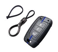 Key Card Case Silicone Car Key Case Cover For Hyundai I30 I40 I35 Ix35 For Tucson For Kona For Solarium For Celesta For Solaris For Sonata For Accent Key Shell(Blueline B)