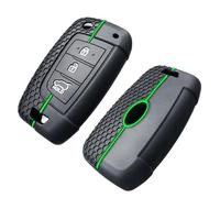 Key Card Case Silicone Car Key Case Cover For Hyundai I30 I40 I35 Ix35 For Tucson For Kona For Solarium For Celesta For Solaris For Sonata For Accent Key Shell(Greenline 1 unit)