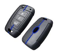 Key Card Case Silicone Car Key Case Cover For Hyundai I30 I40 I35 Ix35 For Tucson For Kona For Solarium For Celesta For Solaris For Sonata For Accent Key Shell(Blueline 1 unit)